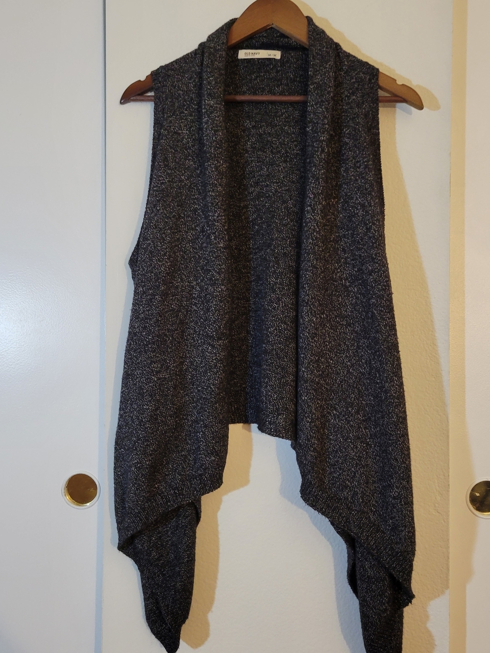 Old Navy Charcoal Gray Draped Open-Front Knit Vest